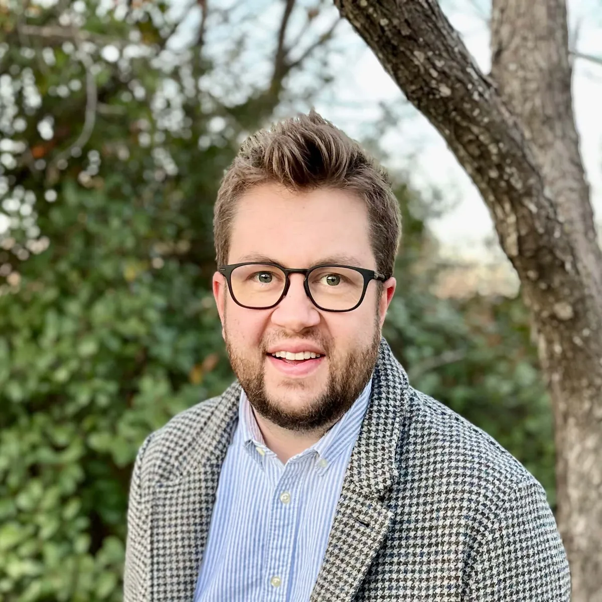 Ross Gebhart wearing a blazer